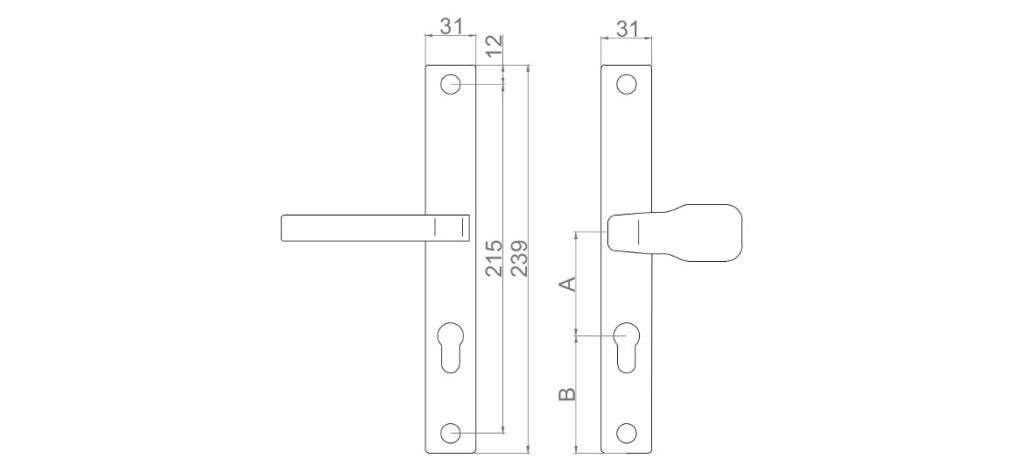 Klamko pochwyt - rysunek